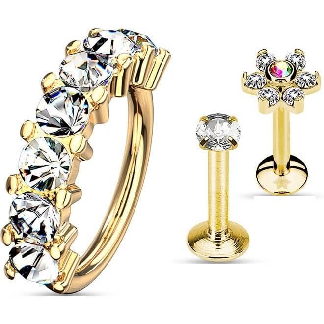 Barbell Set Labret Bendable Ring, 3 Stück