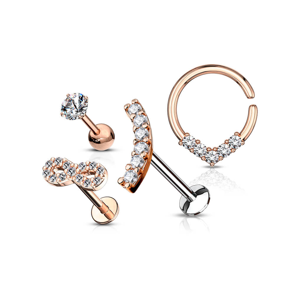Barbell Set Labret Barbell Bendable Ring Biegbar, 4 Stück - Image 5