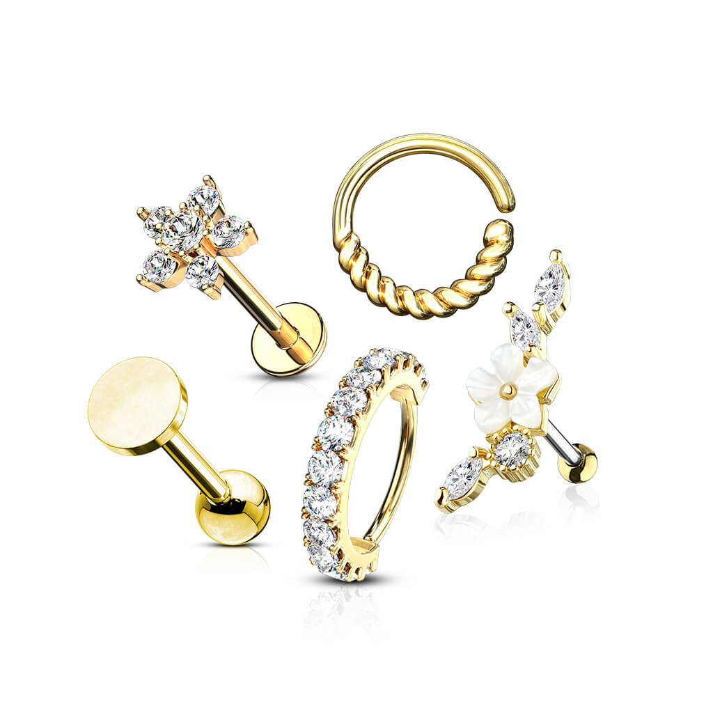 Vorteilspack Set Barbell Bendable Ring Labret, 5 Stück - Image 4