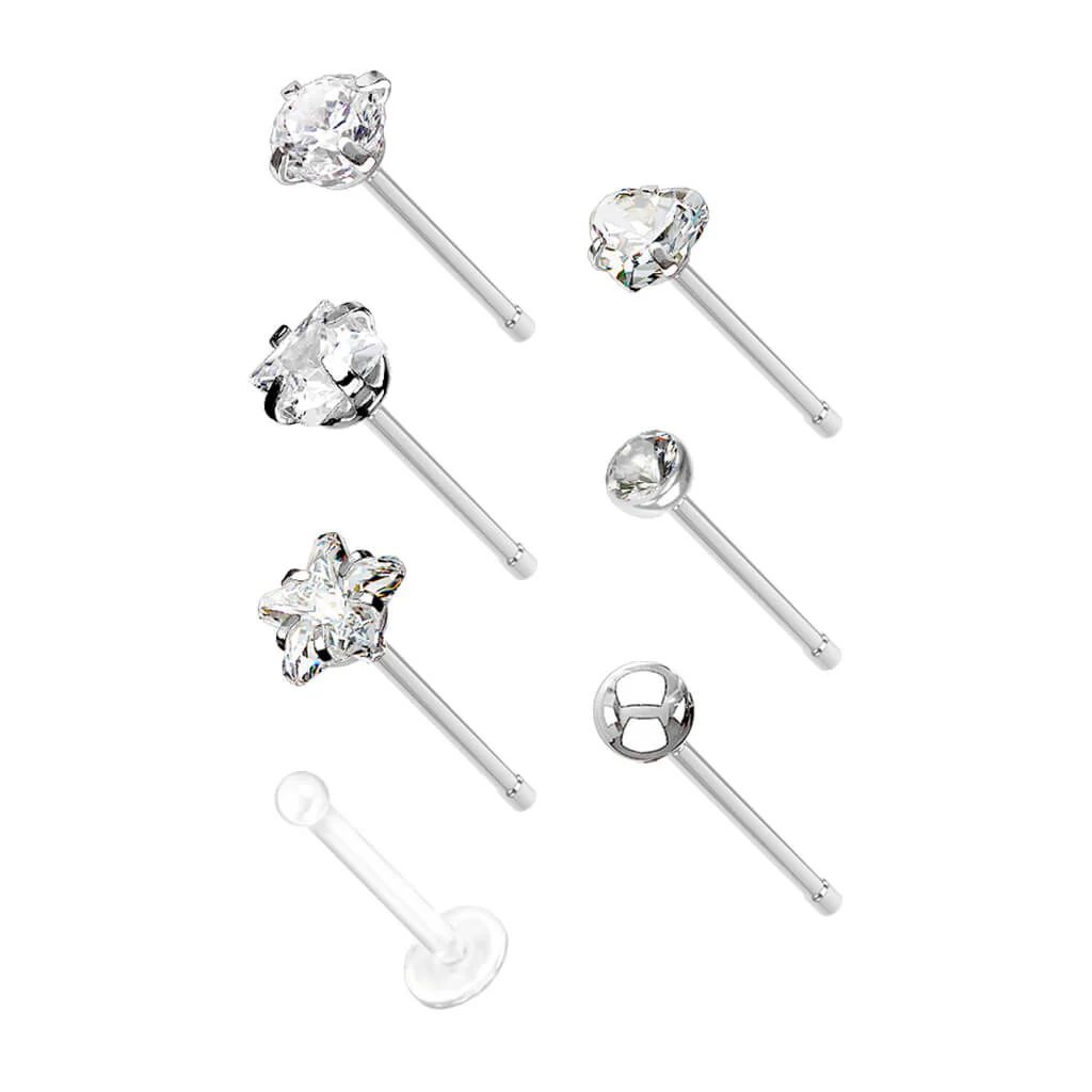 Nasenstecker Set Zirkonia, 7 Stück - Image 2