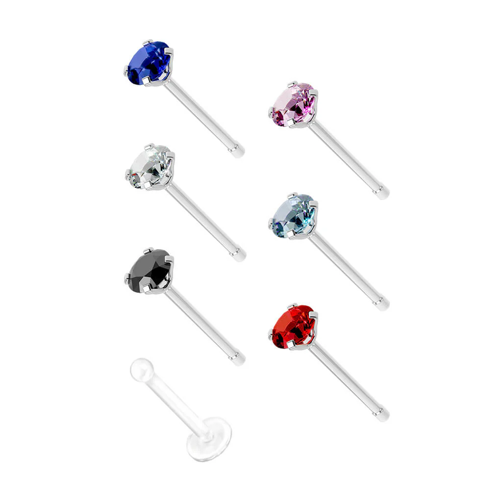Nasenstecker Set Zirkonia, 7 Stück - Image 2