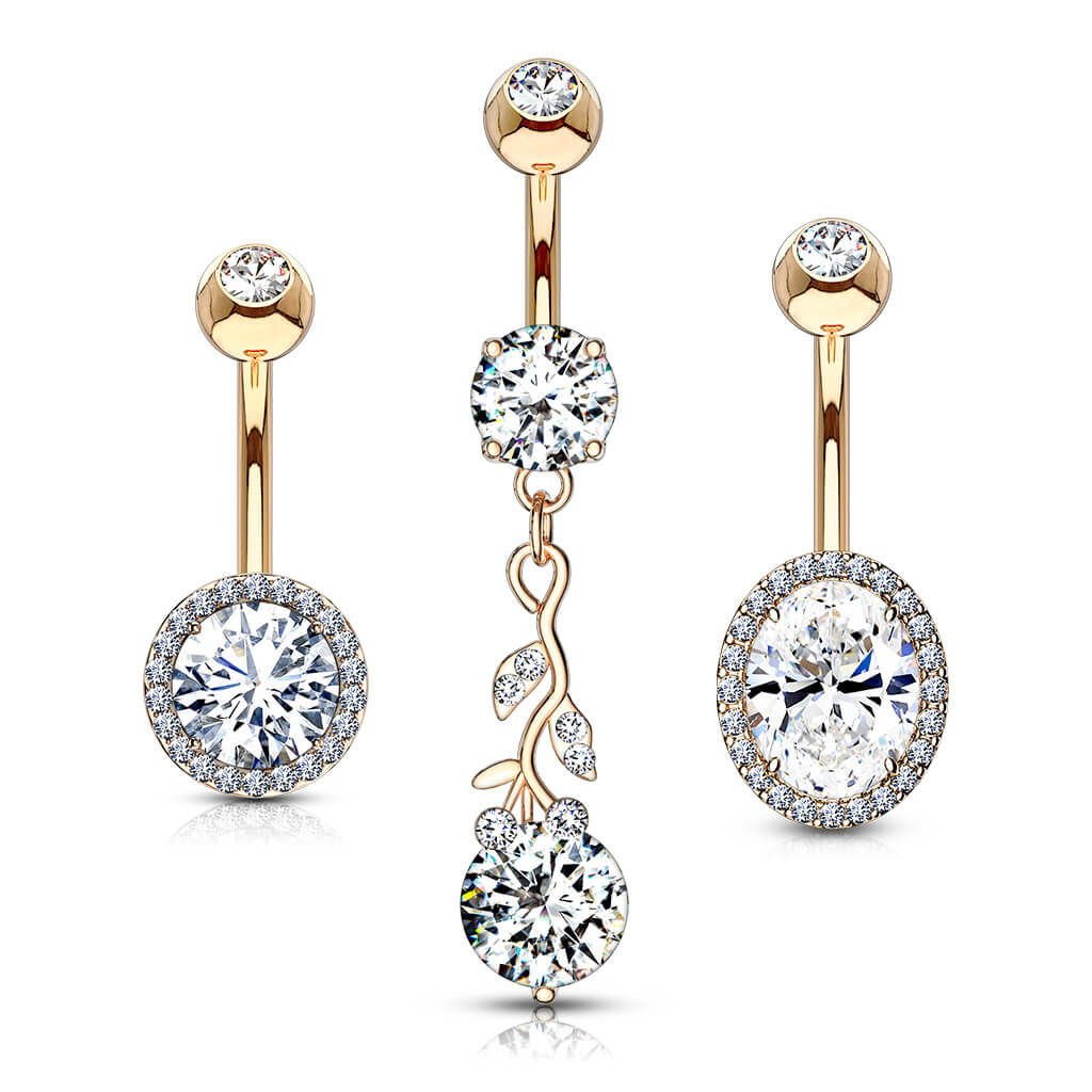 Bauchnabelpiercing Rund Zirkonia, 3 Stück - Image 3