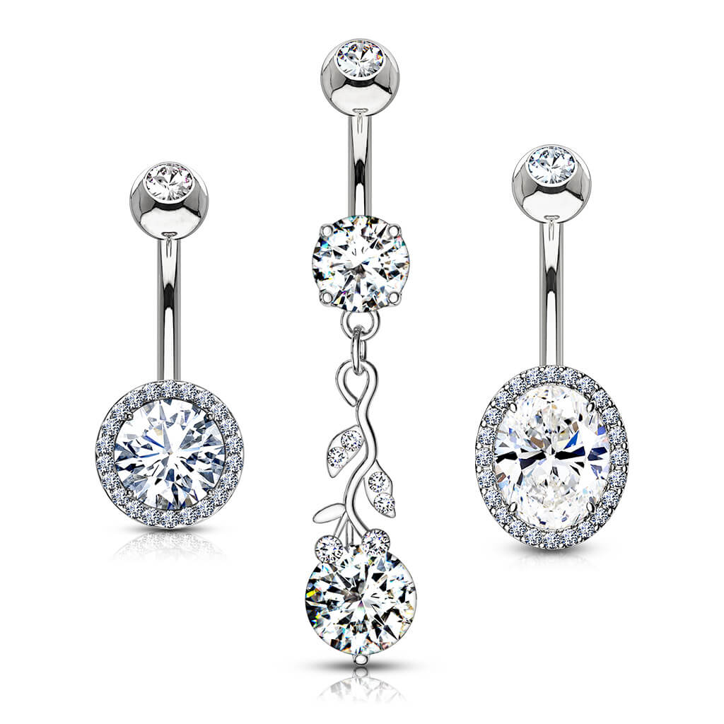 Bauchnabelpiercing Rund Zirkonia, 3 Stück - Image 4