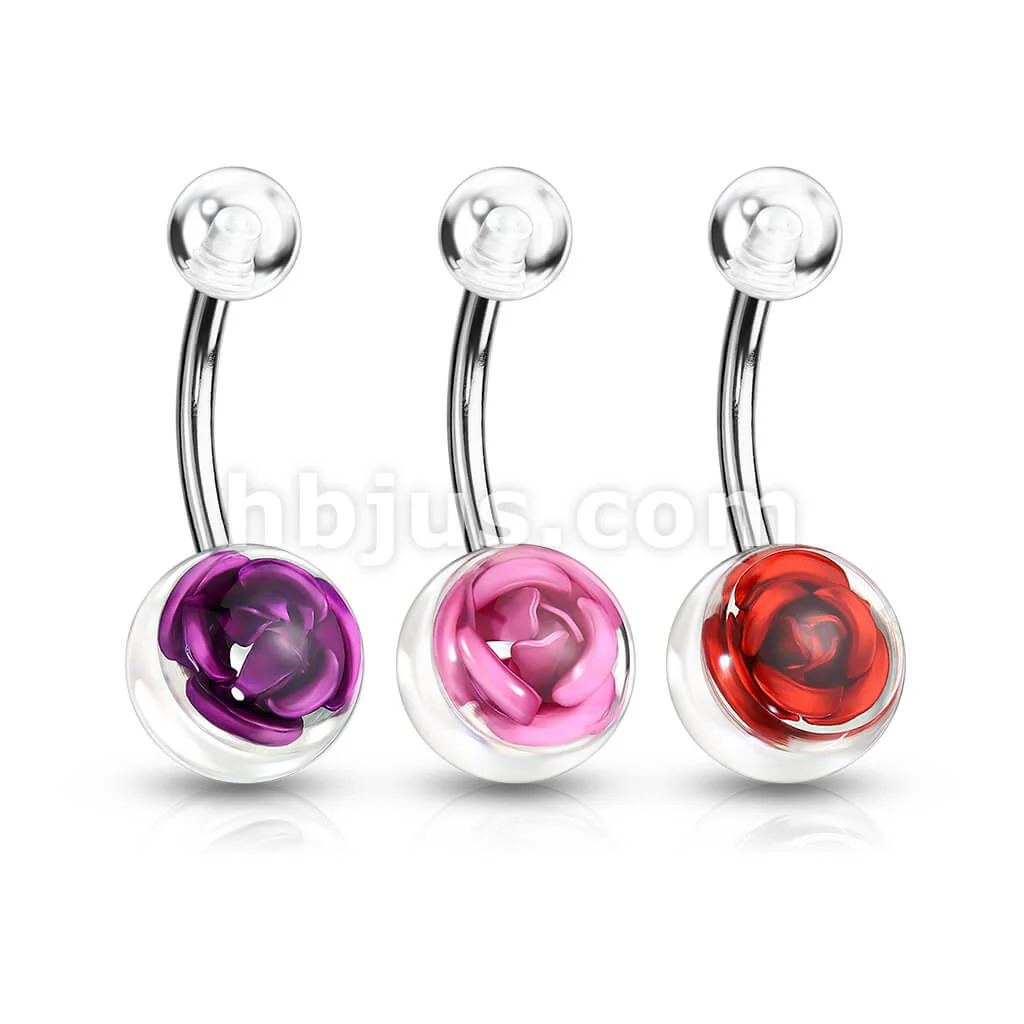 Bauchnabelpiercing Rose, 3 Stück - Image 2