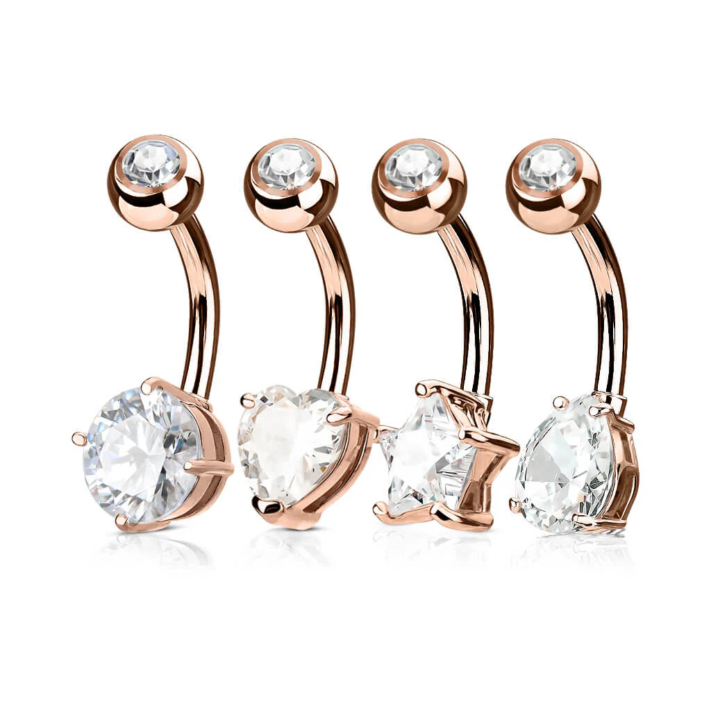 Bauchnabelpiercing Set Zirkonia , 4 Stück - Image 4