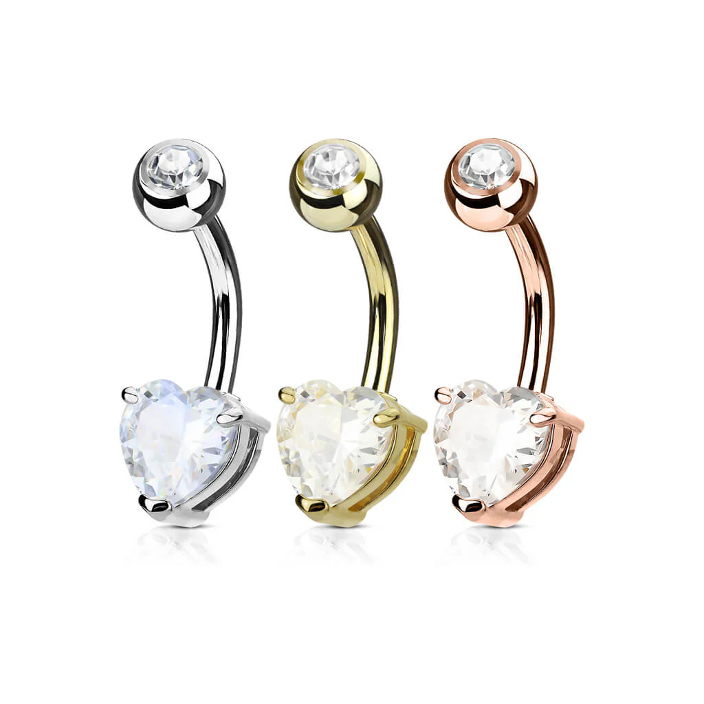 Bauchnabelpiercing Herz Zirkonia, 3 Stück - Image 2