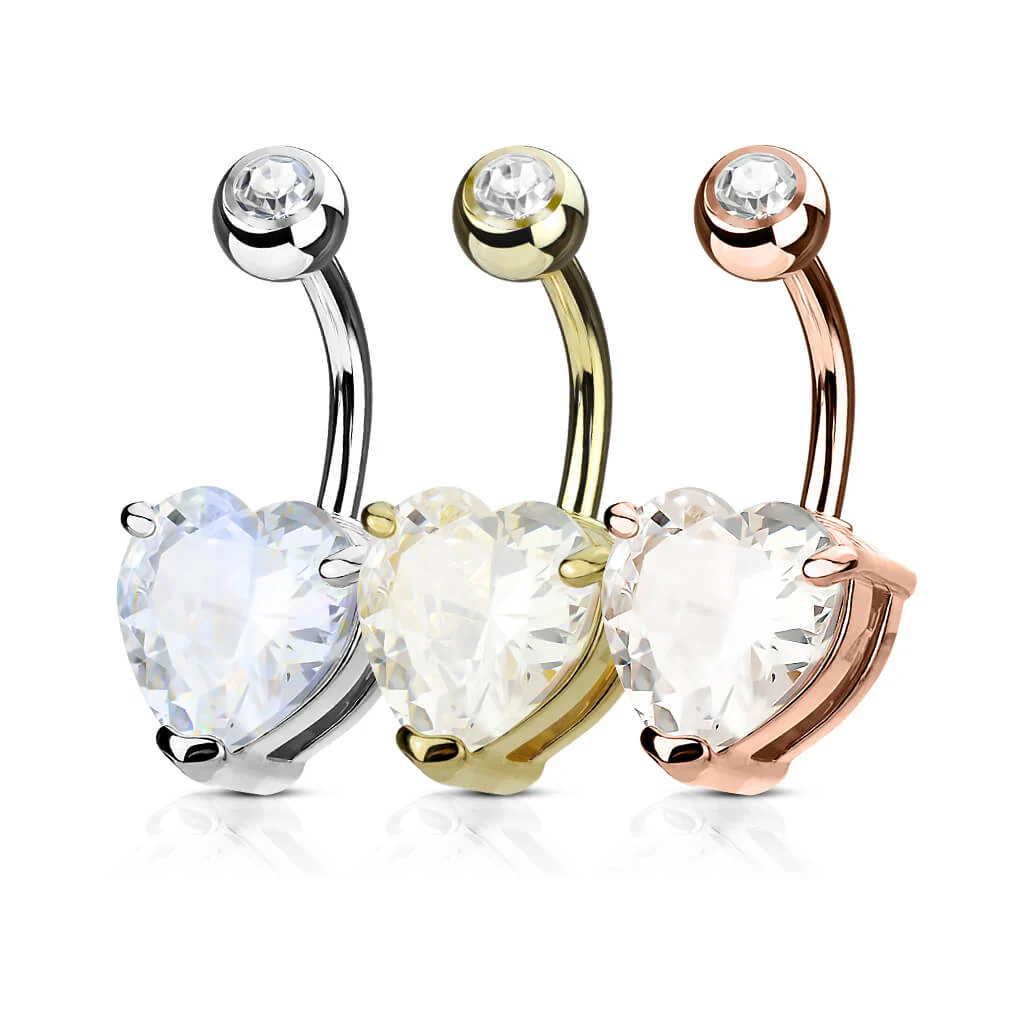 Bauchnabelpiercing Herz Zirkonia, 3 Stück - Image 3
