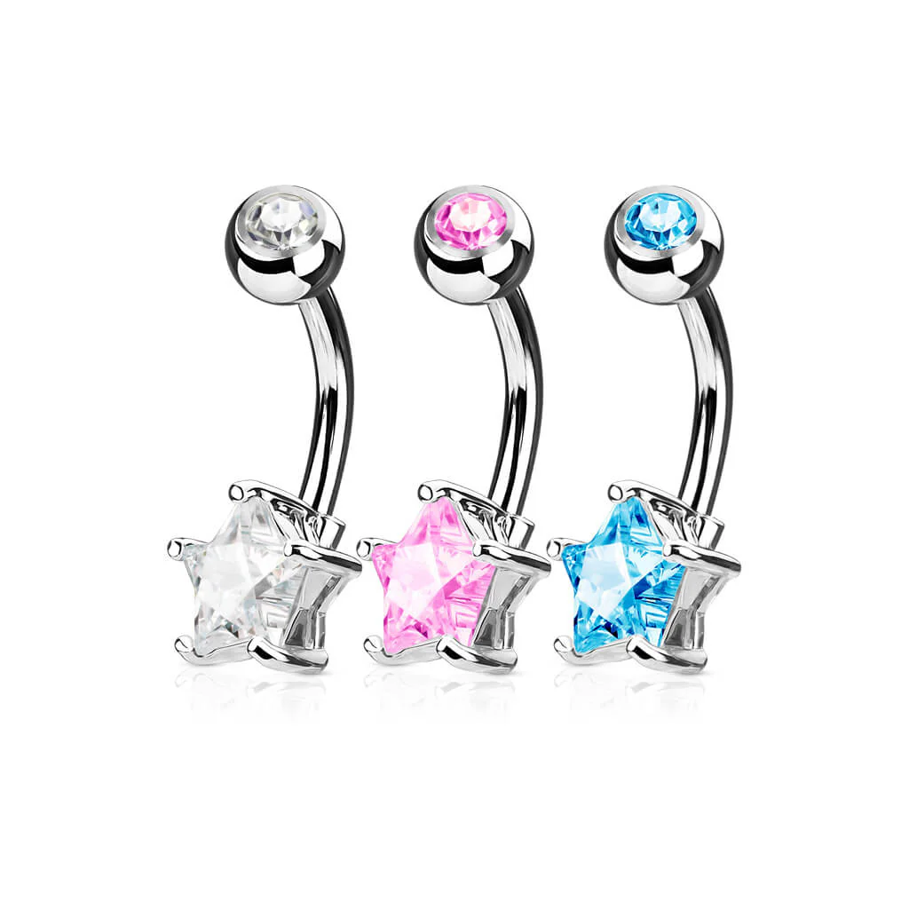 Bauchnabelpiercing Stern Zirkonia, 3 Stück - Image 2