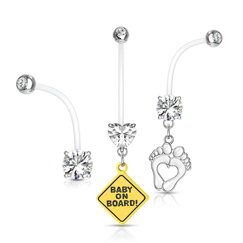 Bauchnabelpiercing Set Zirkonia, 3 Stück - Image 2