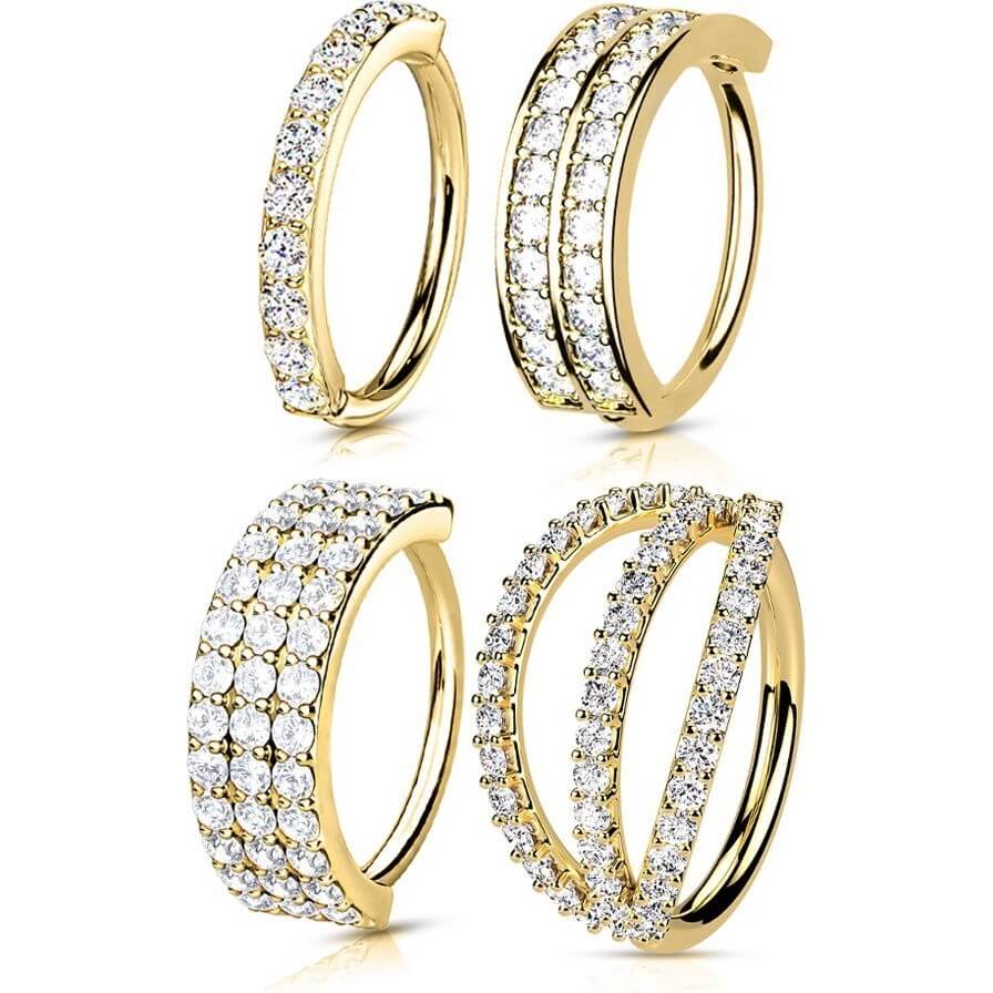 Ring Set Zirkonia Biegbar, 4 Stück