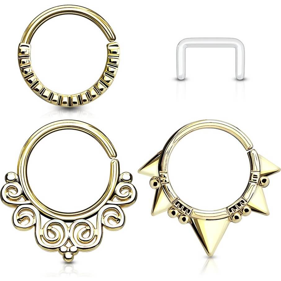Septum Piercing Set Retainer Ring Biegbar, 3 Stück