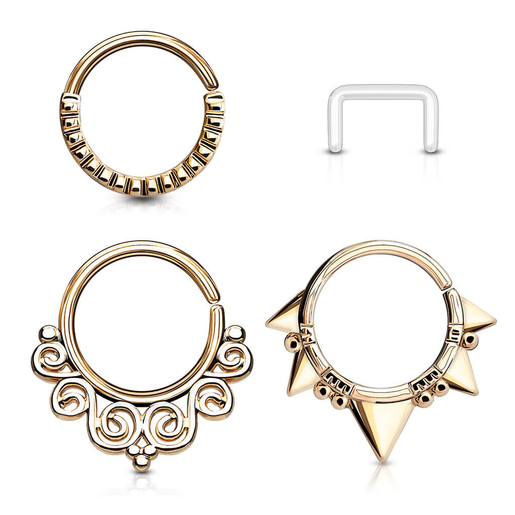 Septum Piercing Set Retainer Ring Biegbar, 3 Stück - Image 6