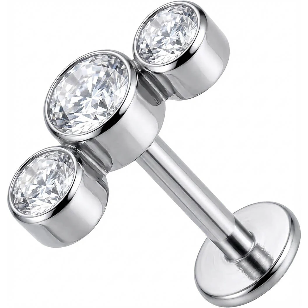 Titan Labret Dreifacher Kristall Bogen Aufsatz Innengewinde