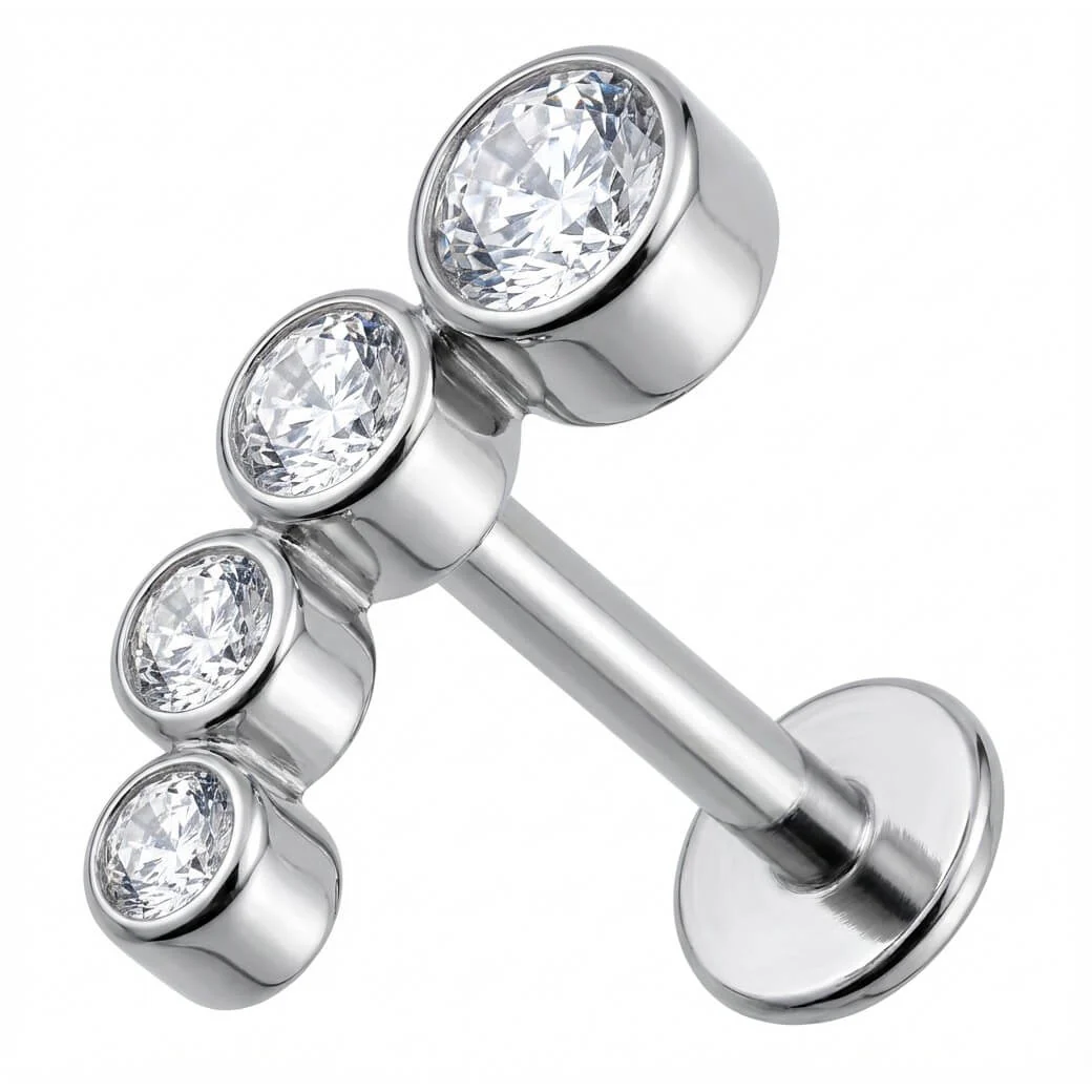 Titan Labret Vier Kristall Bogen Innengewinde