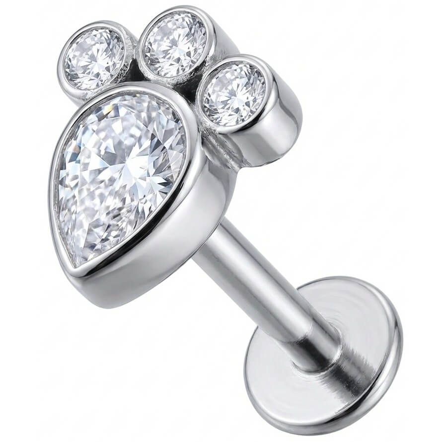 Titan Labret Funkelnde Kristall Pfote Innengewinde