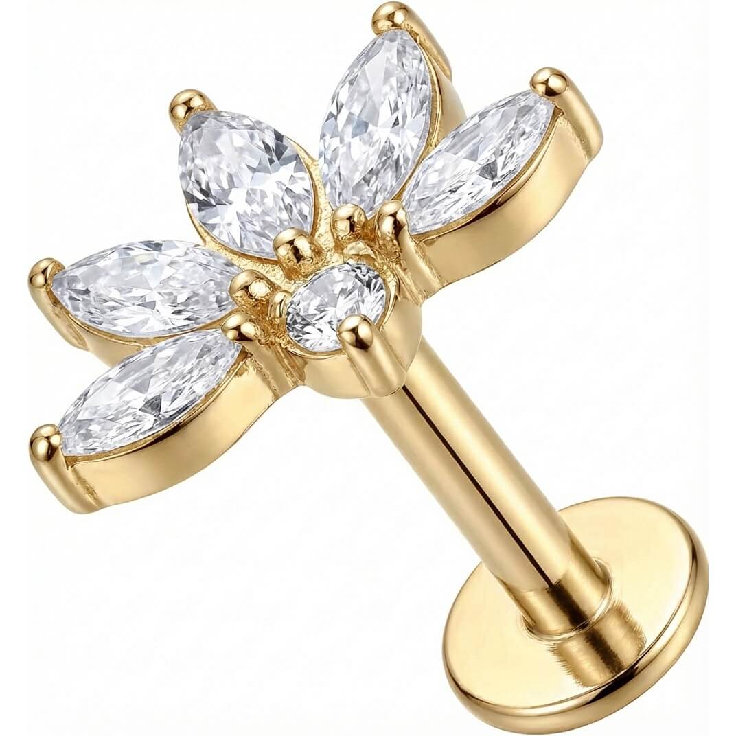 Titan Labret Marquise Kristall Lotus Fächer Innengewinde - Image 3