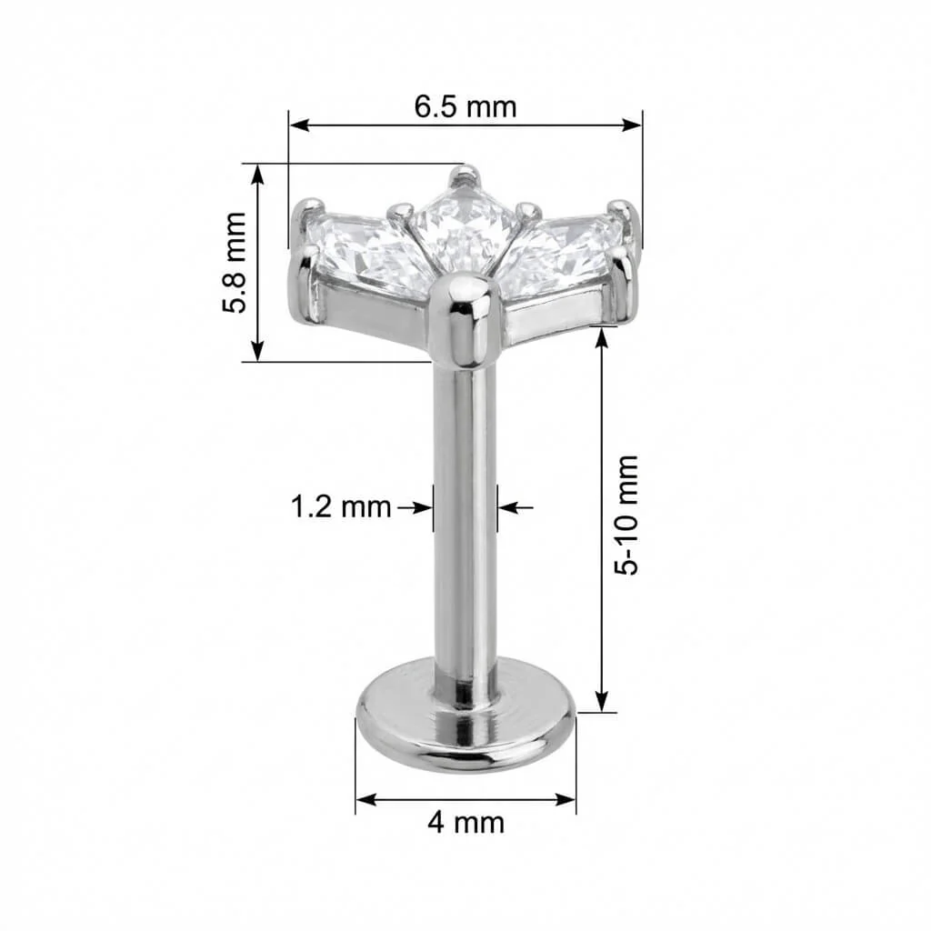 Titan Labret Dreifacher Kristall Fächer Cluster Innengewinde - Image 2
