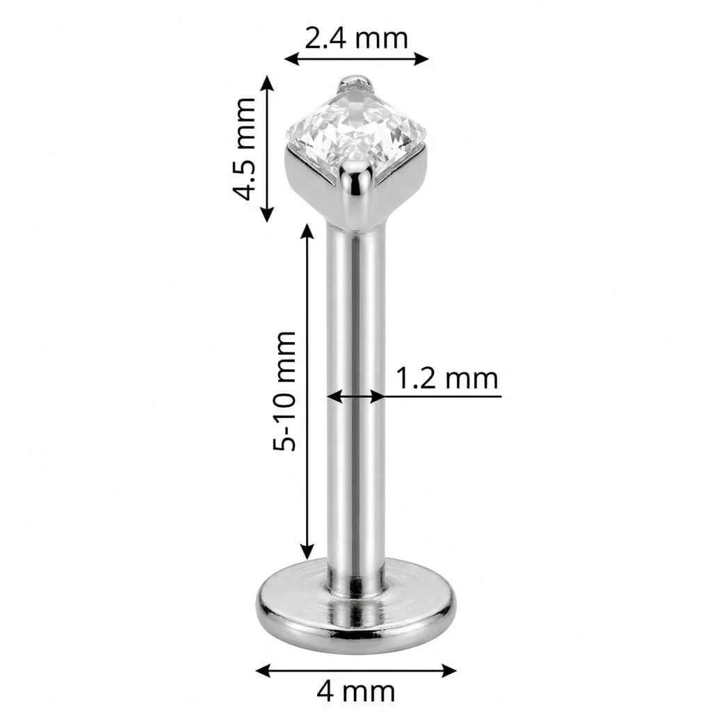 Titan Labret Klarer Rhombus Kristall Innengewinde - Image 2