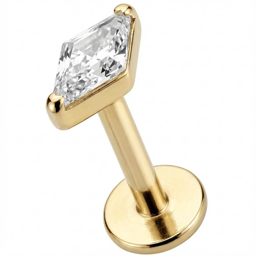Titan Labret Klarer Rhombus Kristall Innengewinde - Image 3
