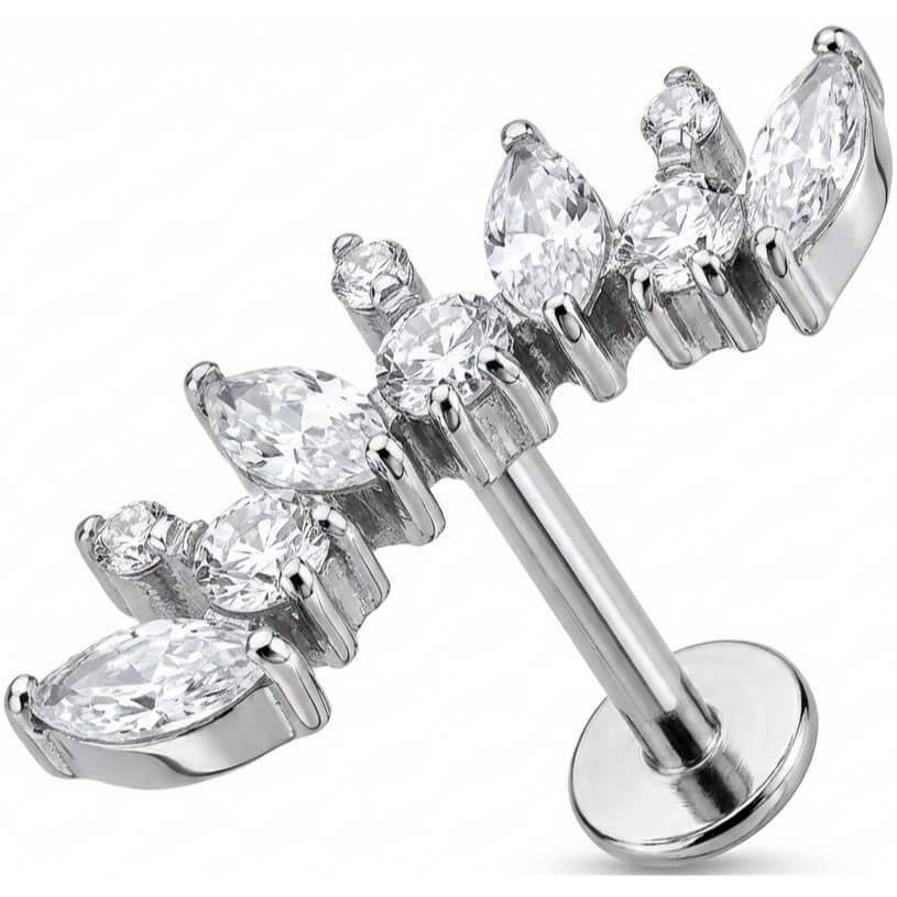Titan Labret Kristall Bogen Marquise Steine Innengewinde