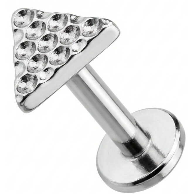 Titan Labret Dreieck mit gehämmerter Struktur Innengewinde