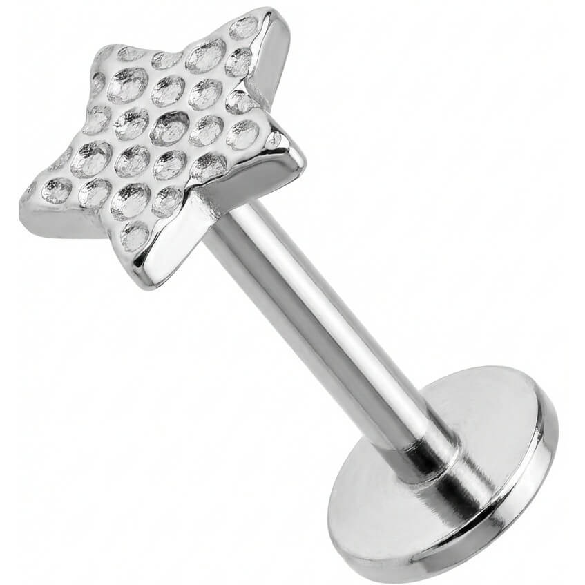 Titan Labret Gehämmerter Stern Aufsatz Innengewinde