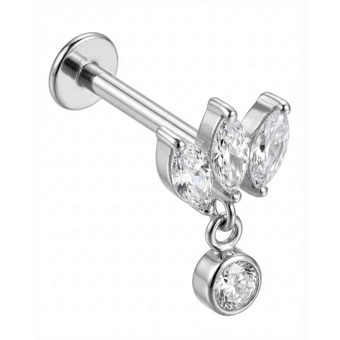 Titan Labret Marquise Fächer Mit Rundem Anhänger Innengewinde