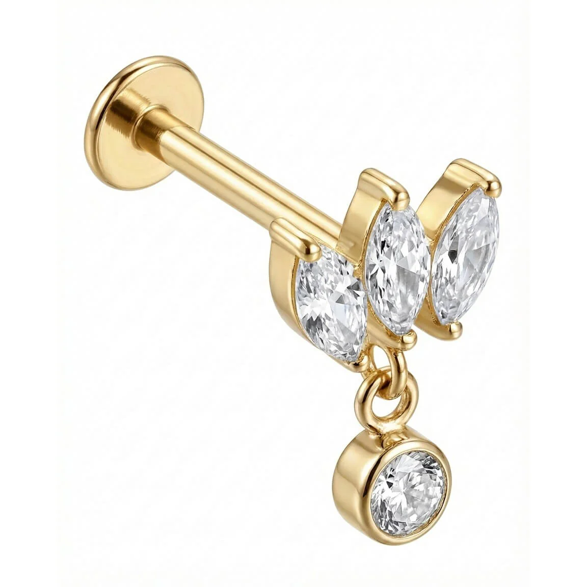 Titan Labret Marquise Fächer Mit Rundem Anhänger Innengewinde - Image 3