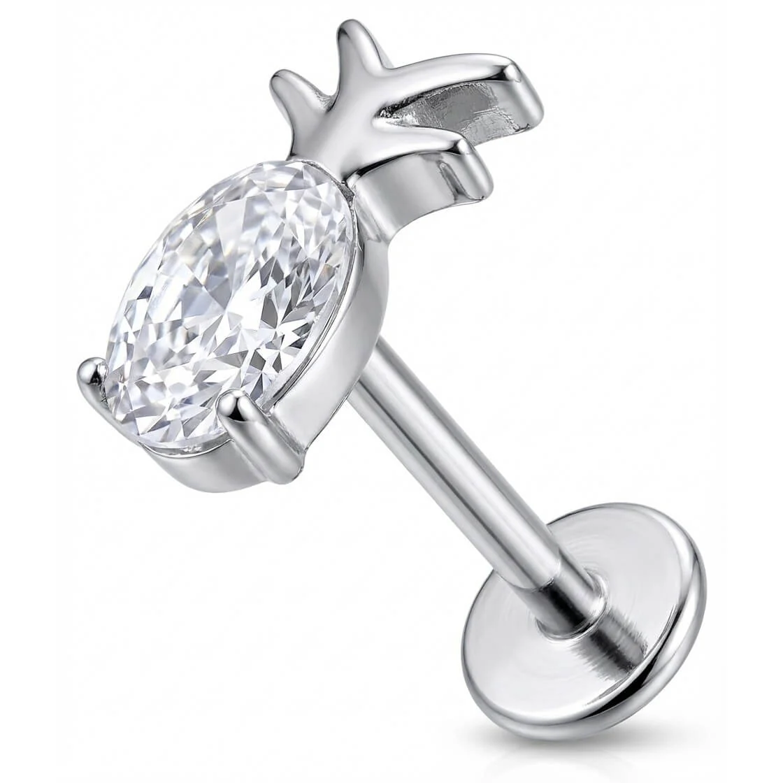 Titan Labret Funkelndes Ananas Kristall Design Innengewinde