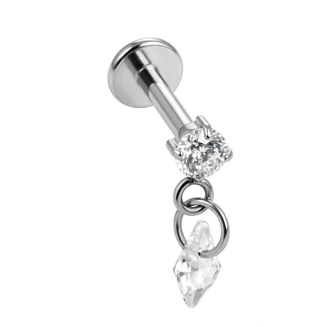 Titan Labret Runder Stein Mit Rauten Anhänger Innengewinde