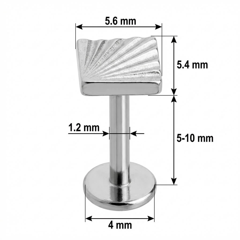 Titan Labret Fächer Design mit Struktur Innengewinde - Image 2