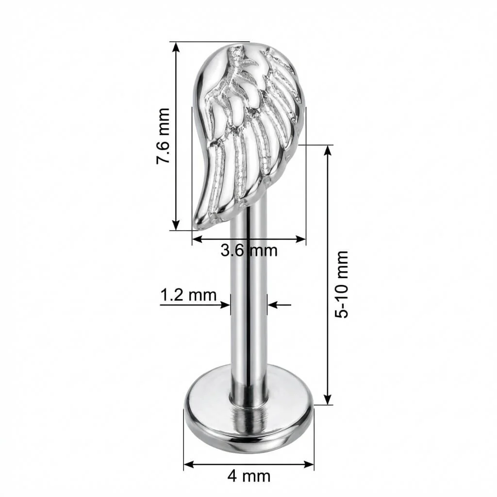 Titan Labret Detaillierter Engelsflügel Aufsatz Innengewinde - Image 2