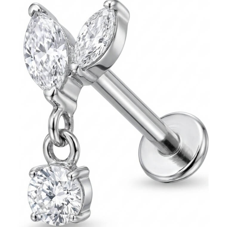 Titan Labret Marquise Blätter Mit Rundem Anhänger Innengewinde