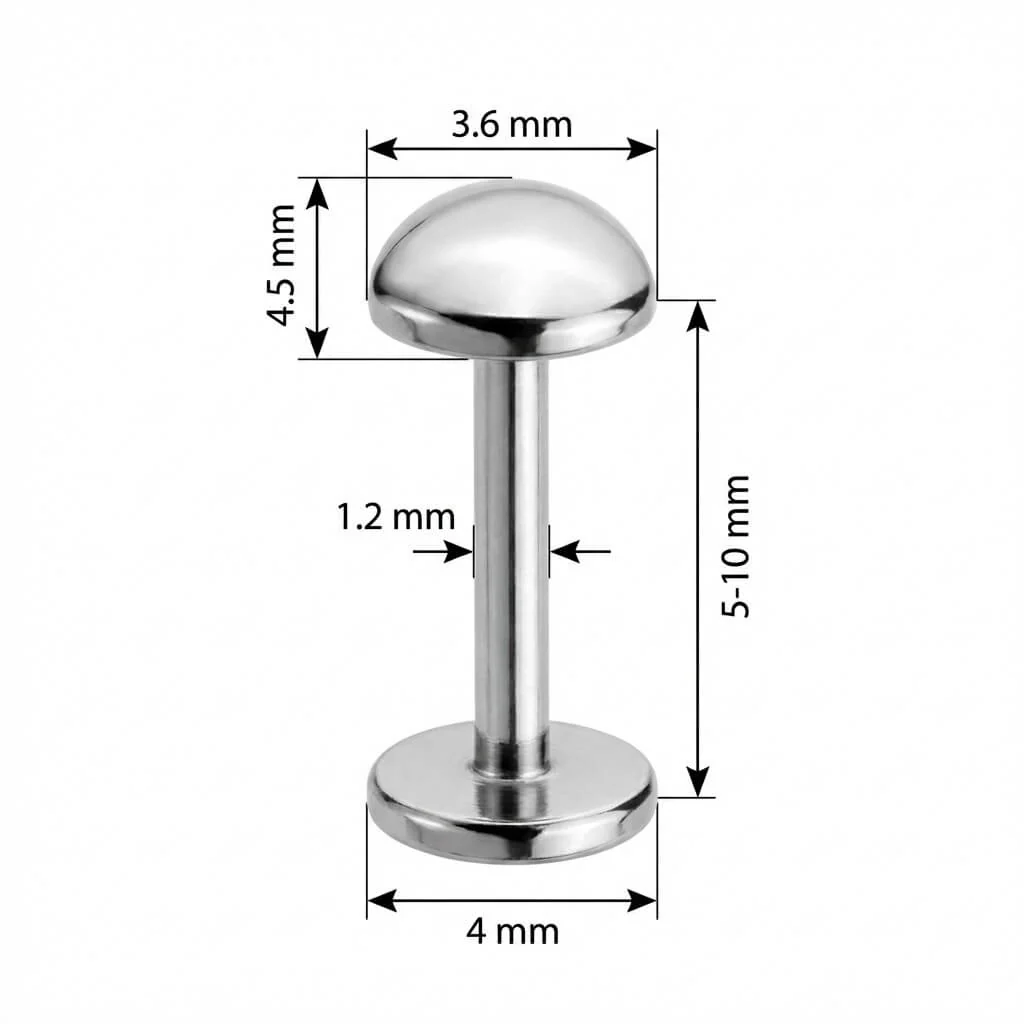 Titan Labret Glatter Gewölbter Ovaler Aufsatz Innengewinde - Image 2