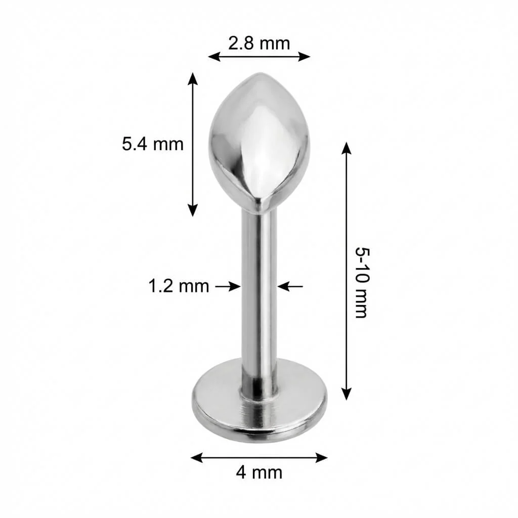 Titan Labret Solide Marquise Form Innengewinde - Image 2